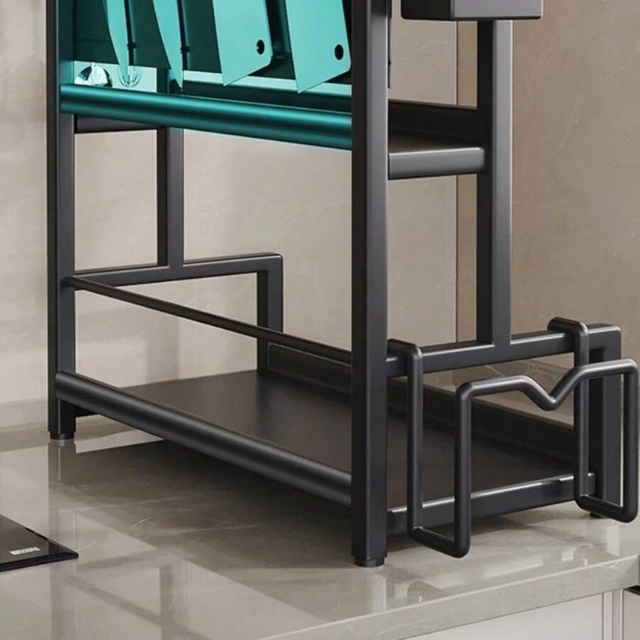 Kitchen Countertop MultiLayer Carbon Steel Storage Rack Knife Spoon