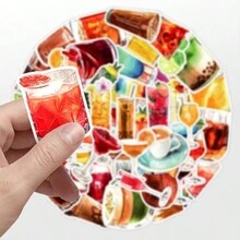 50 miếng dán hình Cocktail màu nước/Sữa lắc màu nước/Bánh Matcha, miếng dán Vinyl cho bình nước máy tính xách tay, đàn ghi ta, xe đạp, ô tô, xe máy, cản xe, hành lý, ván trượt, hình dán dễ thương, món quà tuyệt vời cho trẻ em, thanh thiếu niên, nam giới, phụ nữ. - Nhiều màu - Xem 3