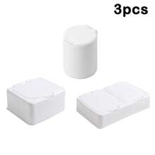 Mini Storage Box With Lid, Portable Pop-Up Organizer Box, Plastic Desktop Organizer Bucket, Dust-Proof Clean Swab Sorting Box, Suitable For Storing Cosmetics/Dental Floss/Paper Clips/Pins/Makeup Pads/Rubber Bands/Jewelry/Craft Supplies, Desk Drawer Organizer (Square/Round)