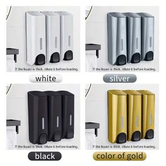 1/2/3pcs Wall Mounted Soap Dispenser, Manual Soap Dispenser, Shampoo Shower Gel Soap Dispenser, Bathroom Hand Soap Container, Toilet Container, Bathroom, Hotel, Kitchen, Bathroom Organizer And Storage, Bathroom Accessories Home Bathroom Decor Fall Decor Back To School