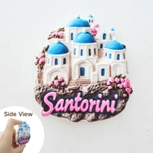 1 件希腊冰箱贴、圣托里尼冰箱贴、蓝色风景冰箱贴、彩色冰箱贴、蓝色家居装饰、粉色花朵冰箱贴、厨房装饰、希腊风景冰箱贴、海洋冰箱贴、蓝色房屋冰箱贴最佳礼物拉玛装饰 - 多色 - 查看 12