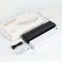 Draagbare A4 thermische inktloze draadloze printer voor thuis en onderweg - lichtgewicht, flexibel en intelligent, geleverd met 50 vellen papier