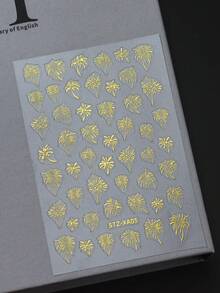 FULL BEAUTY 4 件渐变激光烟花美甲滑块全息绽放星空闪光日式设计新年指甲滑块美甲装饰品 - 彩色 - 查看 2