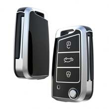 1pc Protective Cover For Car Key - Black - View 3
