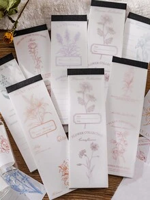 30 tờ giấy nhớ có thể bóc ra họa tiết cây cối và hoa, giấy ghi chú phong cách cổ điển nhẹ, dùng để ghi chép nhật ký, sổ đơn/giao ngẫu nhiên - Nhiều màu - Xem 1