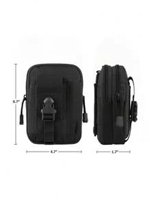 Military Tactical Cell Phone Camera Multipurpose Crossbody Bag - Black - View 3