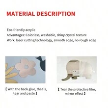 圣诞老人亚克力镜面墙贴自粘画，创意墙壁装饰，适用于儿童房、客厅 - 彩色 - 查看 4