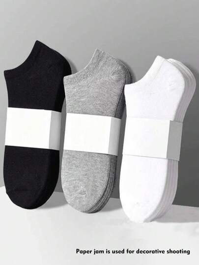 9 paires de chaussettes de cheville respirantes et absorbantes de couleurs neutres noir, blanc, gris pour un usage casual