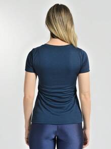 BABYLOOK WOMEN'S FITNESS T-SHIRT - Navy Blue - View 2