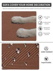 1 Vỏ bọc ghế sofa đàn hồi đa năng, đệm ghế sofa dày chống trượt và chống thấm nước, vỏ bọc ghế sofa chống bụi có thể giặt bằng máy, thân thiện với vật nuôi, dùng cho phòng ngủ, văn phòng, phòng khách, ghế sofa hình chữ L và ghế 1/2/3/4 chỗ ngồi - Cà phê nâu - Xem 9
