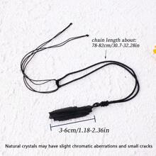 1 件装天然水晶黑色碧玺原石未抛光宝石吊坠项链石英首饰适合男士礼物 - 查看 2