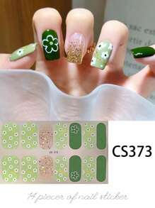 Bộ 1 miếng dán móng tay họa tiết hoa và trái tim nhiều màu sắc, tự dính, chống thấm nước, phù hợp cho trang trí móng tay hàng ngày, dự tiệc và ngày lễ, với nhiều họa tiết lấp lánh, hoa và trái tim khác nhau. - Follow Your Heart - Xem 9