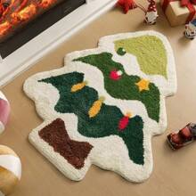 1 件圣诞地毯|房间垫，圣诞装饰可爱浴室垫，圣诞装饰趣味浴室地毯防滑卡通浴室地毯浴室垫毛绒淋浴地毯可洗