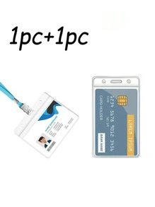 1pc/3pcs/5pcs/10pcs 防水透明超厚水平和垂直塑料透明 S PVC 可密封防水名片保护器公交银行卡保护器卡徽章夹轻便便携式卡白领工作者节日周年纪念生日礼物配件礼品卡套卡夹钱包名片夹信用卡夹教师挂绳带身份证夹卡夹女士女士男士卡片钱包 - 無色 - 查看 20