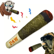 1 件随机颜色有趣的互动狗娃娃，带有雪茄设计的毛绒吱吱咀嚼娃娃，适合中小型犬的创意咀嚼娃娃 - 适合狗狗生日的酷炫可爱毛绒礼物 - 彩色 - 查看 2