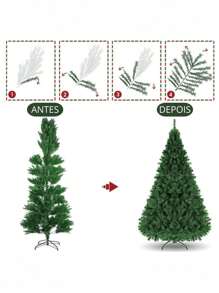 Robust Green Christmas Tree 1.50m With 380 Realistic Branches With An Elegant Presence Easy Assembly And High Durability - 綠色 - 1.50M - 380 批 - 查看 3