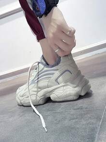 男士高帮运动鞋，新款时尚高帮休闲鞋，四季运动鞋，男士时尚休闲鞋 - 米色 - 查看 7