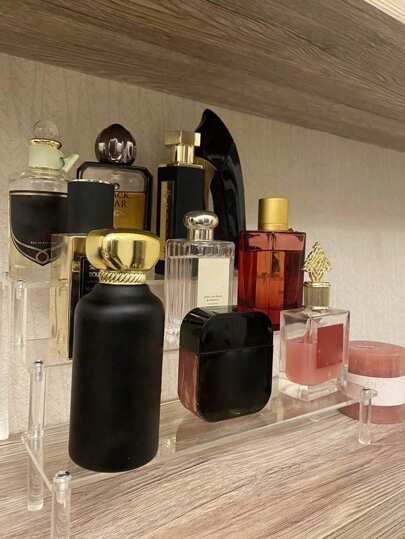 1pc Acrylic Trapezoid Storage Rack, 3-Tier/4-Tier Storage Organizer