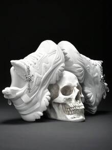 Saltos altos pretos de plataforma alta e sola grossa para mulheres, Estilo punk com decoração metálica e pingente de corrente, Sandálias de malha respiráveis, de secagem rápida e resistentes a odores, adequadas para o Halloween, Acessórios para sapatos estilo metal punk dark com caveira e cruz, Sapatos casuais versáteis e fashion, Sapatos de corrida de sola macia e amortecedora, Adequados para uso diário, encontros, exercícios e escritório, Salto de cunha de 7 cm, bico redondo e cadarço, leve e antiderrapante