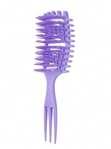 1 件卷发造型梳，卷发定型刷，卷发刷，用于梳理和塑造男士和女士的卷发以减少拉扯，带叉的软毛发刷，顺发刷可减少头发拉扯和卷发分离