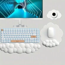 Bộ 3 miếng đệm kê cổ tay hình đám mây cho bàn phím và chuột, miếng đệm tay bằng da silicon cho bàn di chuột và bàn phím, chống trượt, kê cổ tay thoải mái cho nam và nữ để giảm áp lực cổ tay khi gõ phím - Nhiều màu - Xem 9