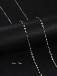 1pc S925 Sterling Silver Chain Necklace - Elegant Minimalist Design, No Plating, Solid 925 Silver, Collarbune Length, Suitable For Daily And Gifting Occasions, High-End Classic Chain Necklace - No Pendant O-Shape Chain Sweater Length Jewelry