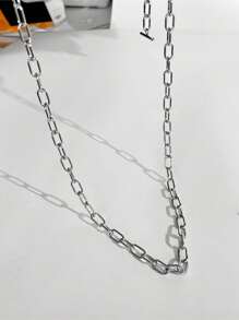 Nuevo Collar De Acero Inoxidable Con Cadena De Estilo Metálico Salvaje Con Hebilla De Ot Plateada, Versátil Para Hombres