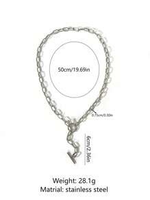 Nuevo Collar De Acero Inoxidable Con Cadena De Estilo Metálico Salvaje Con Hebilla De Ot Plateada, Versátil Para Hombres