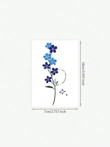 1 miếng dán hình xăm cánh tay họa tiết hoa nhỏ nhiều màu & xanh đậm đơn giản, miếng dán hình xăm tạm thời chống nước sáng tạo cá nhân hóa cho cánh tay & lưng, phù hợp với những người thời trang hợp thời, lấy cảm hứng từ - Nhiều màu - Xem 4