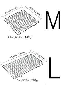 1pc Non-Stick Cooling Rack, Black Carbon Steel Thicken Grid Line Rack, For Baking Back To School