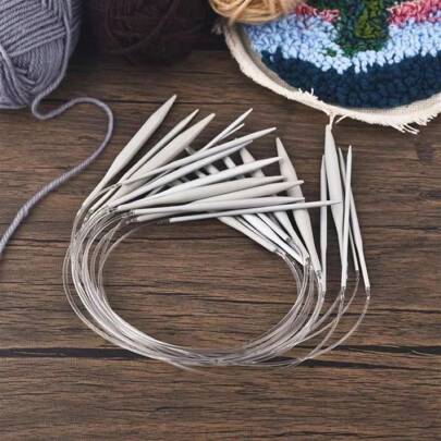 1/12 قطعة إبر حياكة دائرية بقطر 40/80 سم وعرض 2-8 مم من الألومنيوم، إبر كروشيه وأدوات حياكة وتريكو للأعمال اليدوية والتصنيع