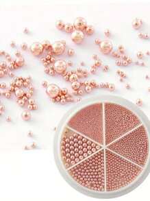 6 合 1 混合钢球美甲配件，金色银白色美甲金属迷你珠，多尺寸美甲设计圆形钢球珠，适用于 6 种尺寸的美甲用品、美甲饰品、美甲宝石 - 彩色 - 查看 14