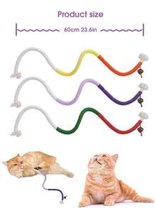 1 món đồ chơi mọc răng trong nhà, đồ chơi nhai dây thừng cho mèo 23 inch, đồ chơi mọc răng cho mèo, đồ chơi nhai răng cho mèo, đồ chơi dây thừng, đồ chơi tương tác, đồ dùng cho thú cưng, đồ chơi dây cho mèo - Nhiều màu - Xem 8