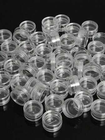 1/10/20/30/50pcs Transparent Plastic Bottles, Mini Cosmetic Containers, Suitable For Storing Manicure Accessories, Powder, Lip Balm