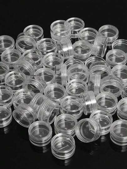 1/10/20/30/50pcs Transparent Plastic Bottles, Mini Cosmetic Containers, Suitable For Storing Manicure Accessories, Powder, Lip Balm
