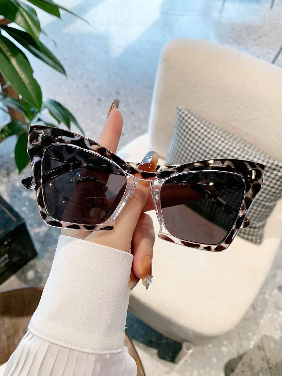 Kính râm phân cực, Gọng kính mắt mèo họa tiết da báo cổ điển bằng nhựa thời trang cổ điển dành cho cả nam và nữ, Thể thao ngoài trời Đạp xe Du lịch Bãi biển Lái xe Câu cá Bảo vệ khỏi tia UV - Nhiều màu - Xem 1