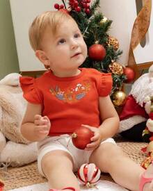 Roupa Bebe Menina Conjunto Body Bordado e Shorts com Lacinho Festa