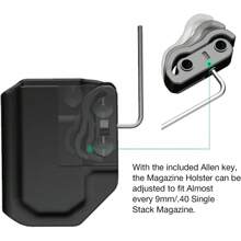 WARRIORLAND Universal Magazine Holster IWB/OWB Mag Carrier With 1.75" Polymer Plastic Clip Stabilised Fit: 9mm/.40 Double Stack - 9mm/.40 Single