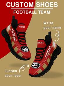 Men's San Francisco Football Designed Sneakers, Custom Logo Custom Name Customization Lightweight Comfortable Soft Bottom Sneakers For Men, Gym Training Breathable Tennis Shoes Unique Gift For Mom/Dad/Her/Him/Girlfriend/Boyfriend/Wife/Husband/Friend ﻿ - Black - View 2