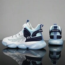 Giày thể thao thường ngày cho nam, đế dày đệm khí khóa xoay, đế giày thể thao đàn hồi cao, thời trang đa năng, giày chạy bộ giảm xóc cho hoạt động ngoài trời và hàng ngày - Xanh và trắng - Xem 2