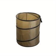 1pc Foldable Portable Trash Can, Outdoor Camping Collapsible Garbage Bin, Suitable For Gardening, Leaf Bag, Camping And Picnic - And Convenient, With Clip