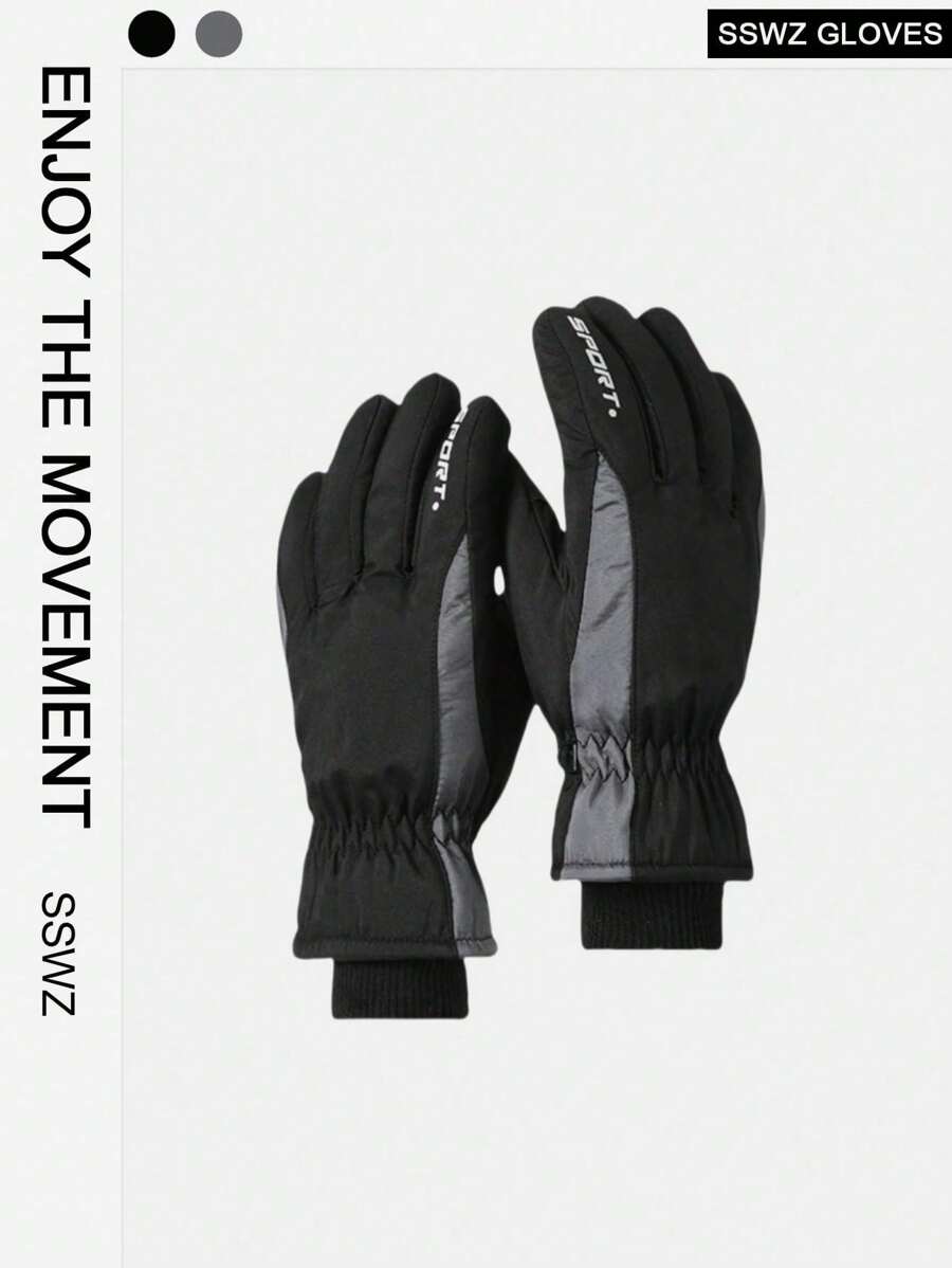 BAMANSHI 1 Cặp Găng Tay Trượt Tuyết Mùa Đông Chống Gió Chống Thấm Nước Với Màn Hình Cảm Ứng Ấm Áp Lớp Lót Nhiệt Chống Trượt Cho Công Việc Đạp Xe Mô Tô Trượt Tuyết - Nhiều màu - Xem 1