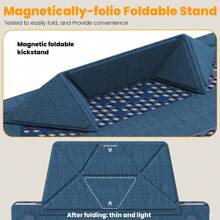 Computer Case For  Pro 14 Inch, Shock-Absorbing Protection Case With Magnetically-Folio Stand&Mouse Pad/Bag For  Pro 14'' A2918 A2992 M3/ A2779 M2/ A2442 M1 2023/2022/2021 (Navyblue) - 藏蓝色 - 查看 8