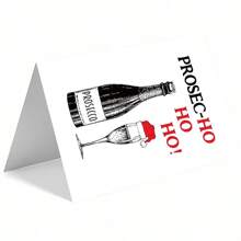 Prosechohoho Christmas Card, Prosecco Christmas Card, Funny Christmas Card, Prosecco Card, Prosecco, Holiday Card, Card Pack, Christmas Card Including Envelope - Style-01 - View 4