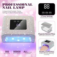 UV Light For Gel Nails Beginner Led Nail Light For Gel Nails Diamond UV Nail Lamp With 3 Timer Setting Touch Control & Auto Sensor, Quick Dry Nail Dryer Curing Lamp For Salon & Home
