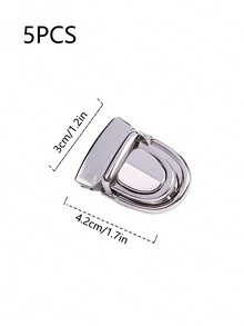 5 piezas/10 piezas Candado de bolso con boca de pato de metal, accesorios de hardware de equipaje con candado con forma de escudo de inserción de hierro, hebilla de metal dorado y plateado para hacer DIY de bolsos, carteras, accesorios de equipaje y bolsos, candado de inserción de hierro, candado de boca de pato, candado de prensa - Plateado - Ver 5