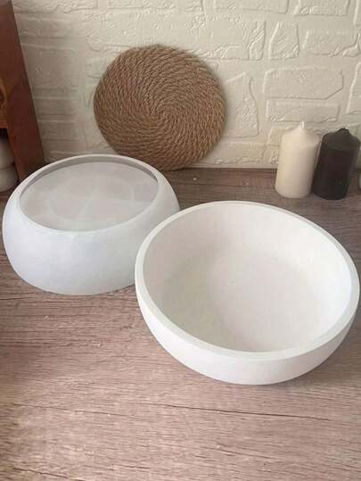 1PC Round Storage Bowl Mold For Making UV Epoxy Resin Concrete Creative Candle Jar Injection Mold DIY Fruit Storage Bowl Home Decoration Handmade Gift