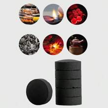 100pcs Fast Burning Fruit Charcoal For Incense Burning, Arabic Spices, Charcoal, Smokeless Charcoal, Suitable For Home Burning, Barbecue, Indoor Fire, Outdoor Camping And Tea Making