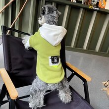 1 chiếc áo hoodie cho chó, áo nỉ trùm đầu màu xanh lá cây và trắng dành cho giống chó nhỏ, trang phục thú cưng dễ thương có dây rút, áo khoác len cho chó và mèo - màu xanh lá - Xem 4