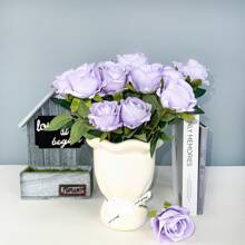 20PCS Artificial Silk Flowers Realistic Roses Bouquet Long Stem For Home Wedding Decoration Party